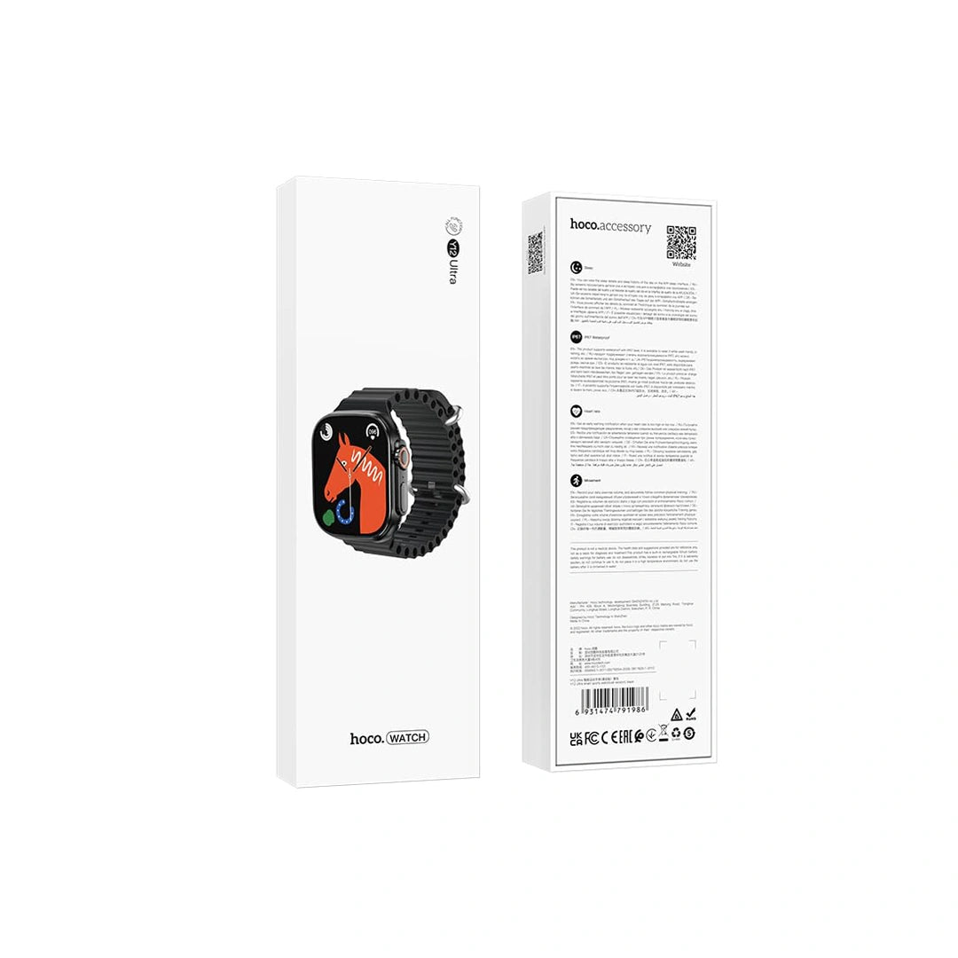 Hoco Y12 Ultra Smart Watch - Black in Qatar Hoco Y12 Ultra Smart Watch - Black in Qatar